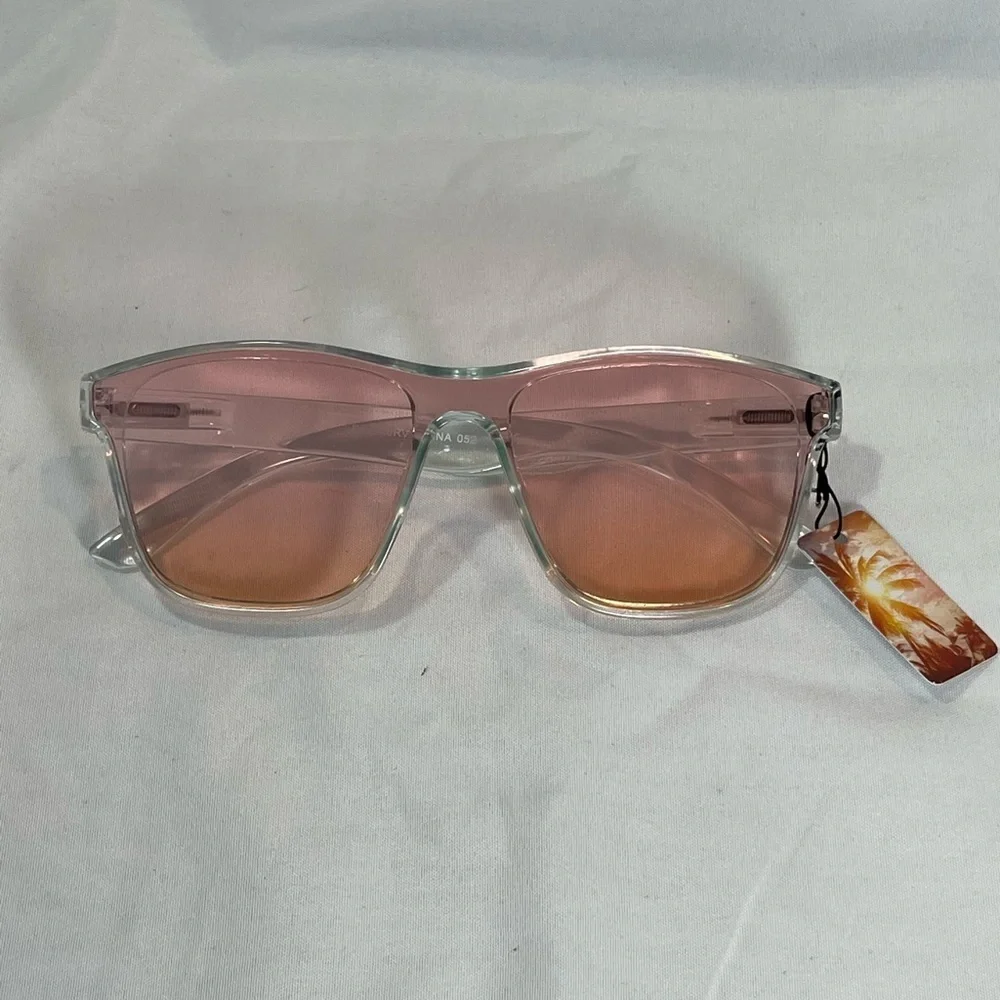 NWT Light Green Clear Framed Sunglasses